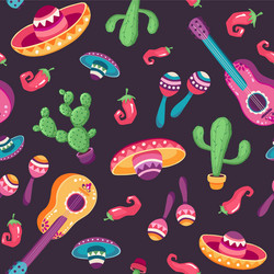 Mexican seamless pattern vector