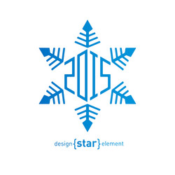 original snowflake with new year date on white vector image