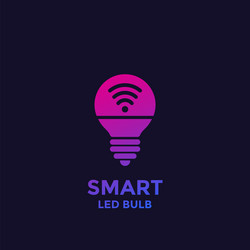 smart led light bulb icon vector image