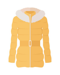 Woman down jacket flat style vector