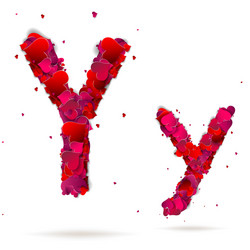 letter y made from hearts love alphabet vector image