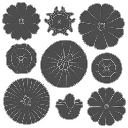 set of black and white images with pumpkins vector image