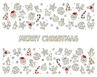 merry christmas icons card vector image