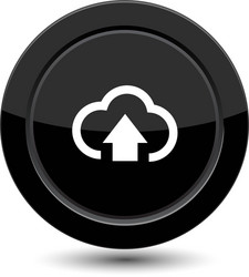 Button with arrow in cloud vector