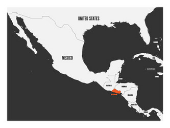 el salvador orange marked in political map vector image