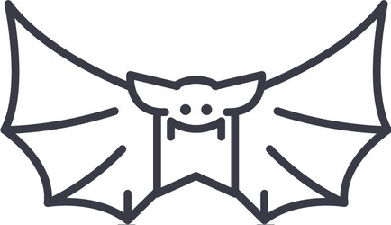 Bat line icon sign vector