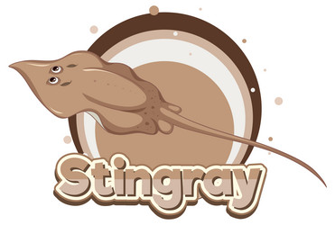 atlantic stingray logo with carton character vector image