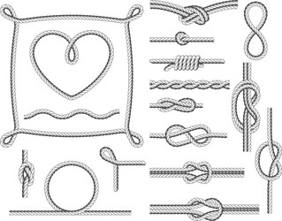 rope frames and knots - borders twists vector image