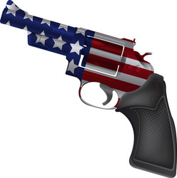 america gun revolver crime isolate vector image