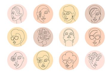 highlight covers with women faces vector image