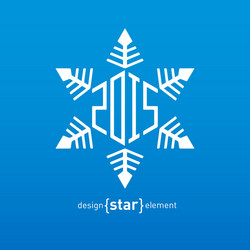 Original snowflake with new year date vector