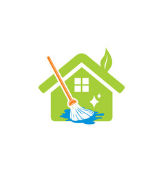 house cleaning service logo vector image