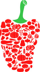 pepper on vegetables vector image