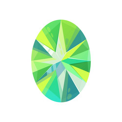 gemstone isolated oval shape green garnet vector image