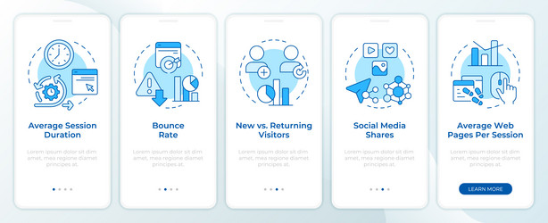 audience engagement metrics blue onboarding vector image