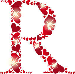 alphabet of hearts vector image