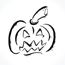 hand drawn jack-o-lantern on white background vector image