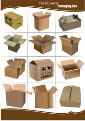 set of boxes vector image