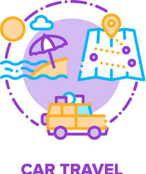 car travel summer vacation concept color vector image