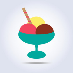 different tastes ice-cream in a glass vector image