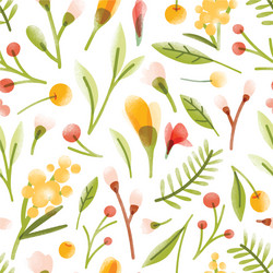 botanical seamless pattern with translucent vector image