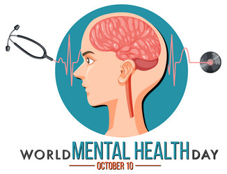 poster design for world mental health day vector image