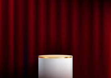 3d realistic luxury style white and golden podium vector image