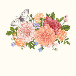 floral background card with a bouquet vector image