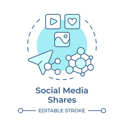 social media shares soft blue concept icon vector image