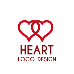 heart logo 3d vector image