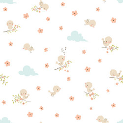 cute little birds seamless pattern vector image