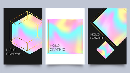 holographic poster set spectrum with gradient vector image