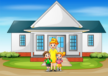 children going to school from home vector image