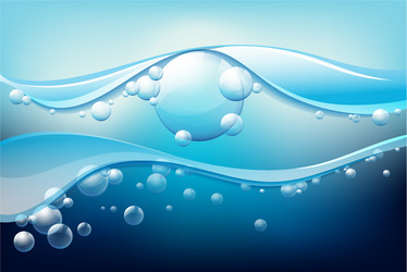 bubbles and waves in blue color vector image