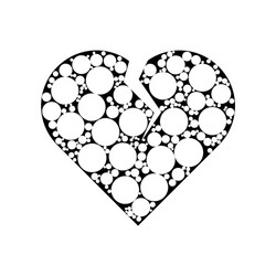 broken heart mosaic round dots in various vector