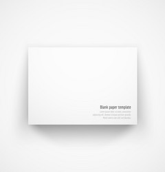 white horizontal paper template mock-up with drop vector image