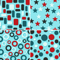 four retro abstract seamless patterns vector image