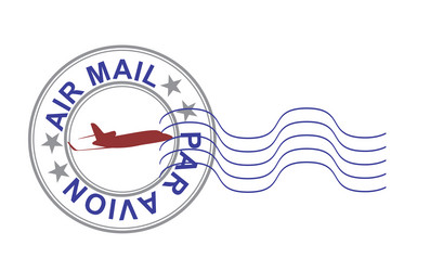 air mail stamp vector image