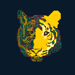 electronic tiger vector image