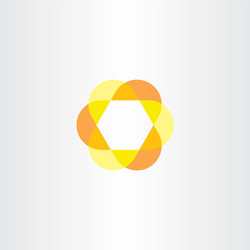 yellow orange hexagon logo vector image