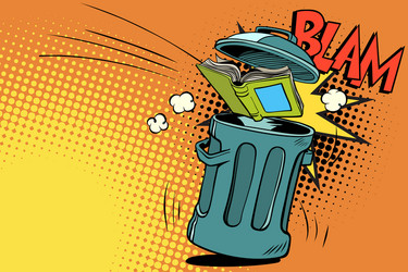 book thrown in the trash vector image