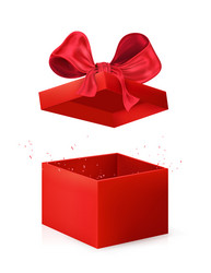 red open gift box birthday or christmas present vector image