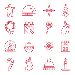 merry christmas icons vector image