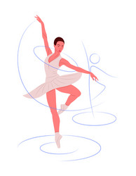 ballerina in shadow sharp lines style vector image