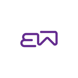 letter ew linear curve geometric logo vector image