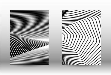 set of abstract patterns with distorted lines vector image