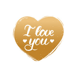 hand lettering phrase i love you february vector image