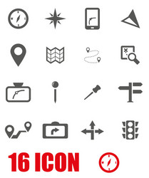 grey navigation icon set vector image