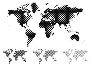 halftone world map vector image