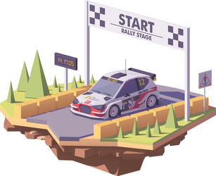 low poly rally racing car vector image